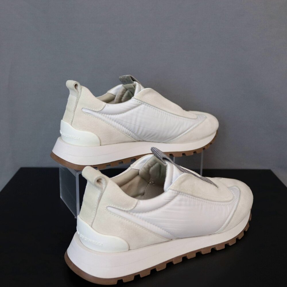 BRUNELLO CUCINELLI 38 Monili Trim Lug Sole Slip-On Runner Sneakers - Picture 4 of 15